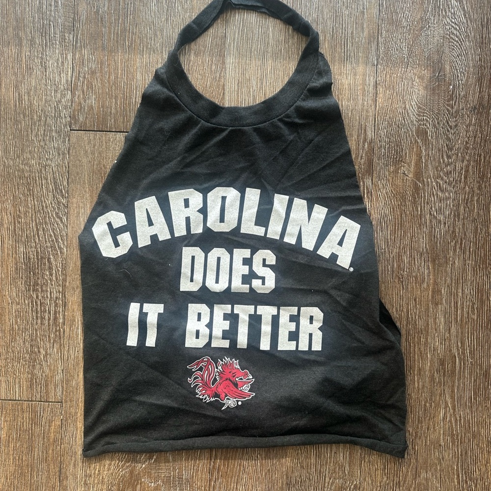 USC Gamecocks Cropped Open Back Tie Top